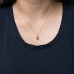 14K yellow gold padparadscha sapphire pendant