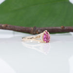 14K yellow gold pink sapphire ring