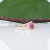14K yellow gold pink sapphire ring
