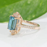 14K yellow gold cambodian blue zircon ring