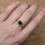 cati 14k yellow gold 1.28cts emerald diamond engagement ring | emerald cut 6.5mm