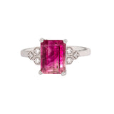 Sirena 14K White Gold Bi-Color Tourmaline and Natural Diamonds Ring | EM 9x7mm