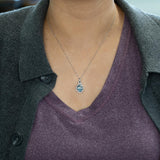 Zanai 3.5Ct Aquamarine Pendant with Earth Mined Diamond: Solid 14K Gold, Oval 11x9mm