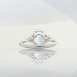 2.3Ct Aquamarine Ring with Natural Diamonds Accents: Solid 14K Gold, Oval 10x8mm