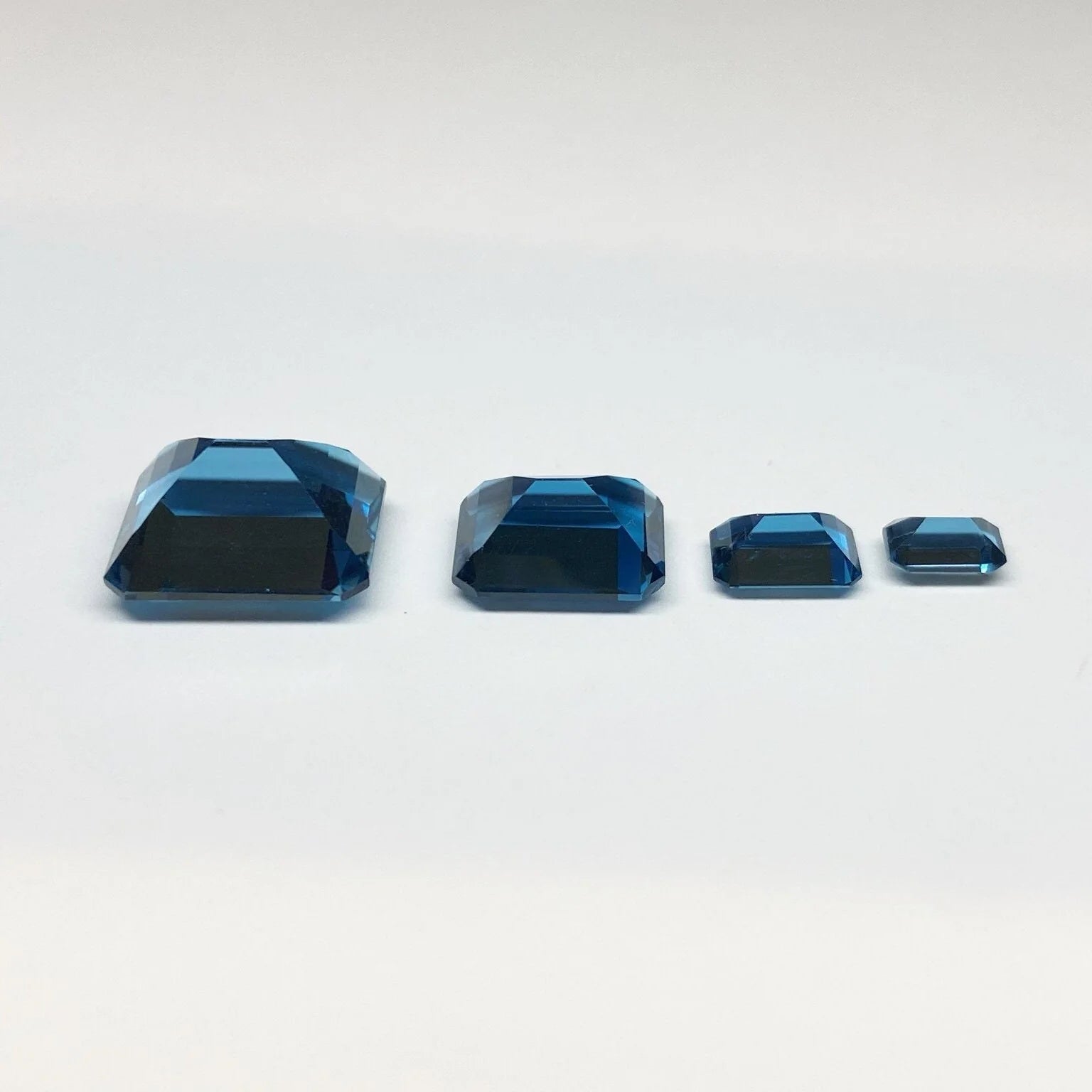 Emerald Cut London Blue Topaz Loose Gemstone 32