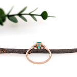 Reena 14K Rose Gold 0.56cts Ethiopian Emerald  Diamond Ring | Emerald Cut 6x4mm