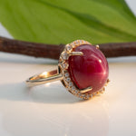 14K yellow gold star ruby ring