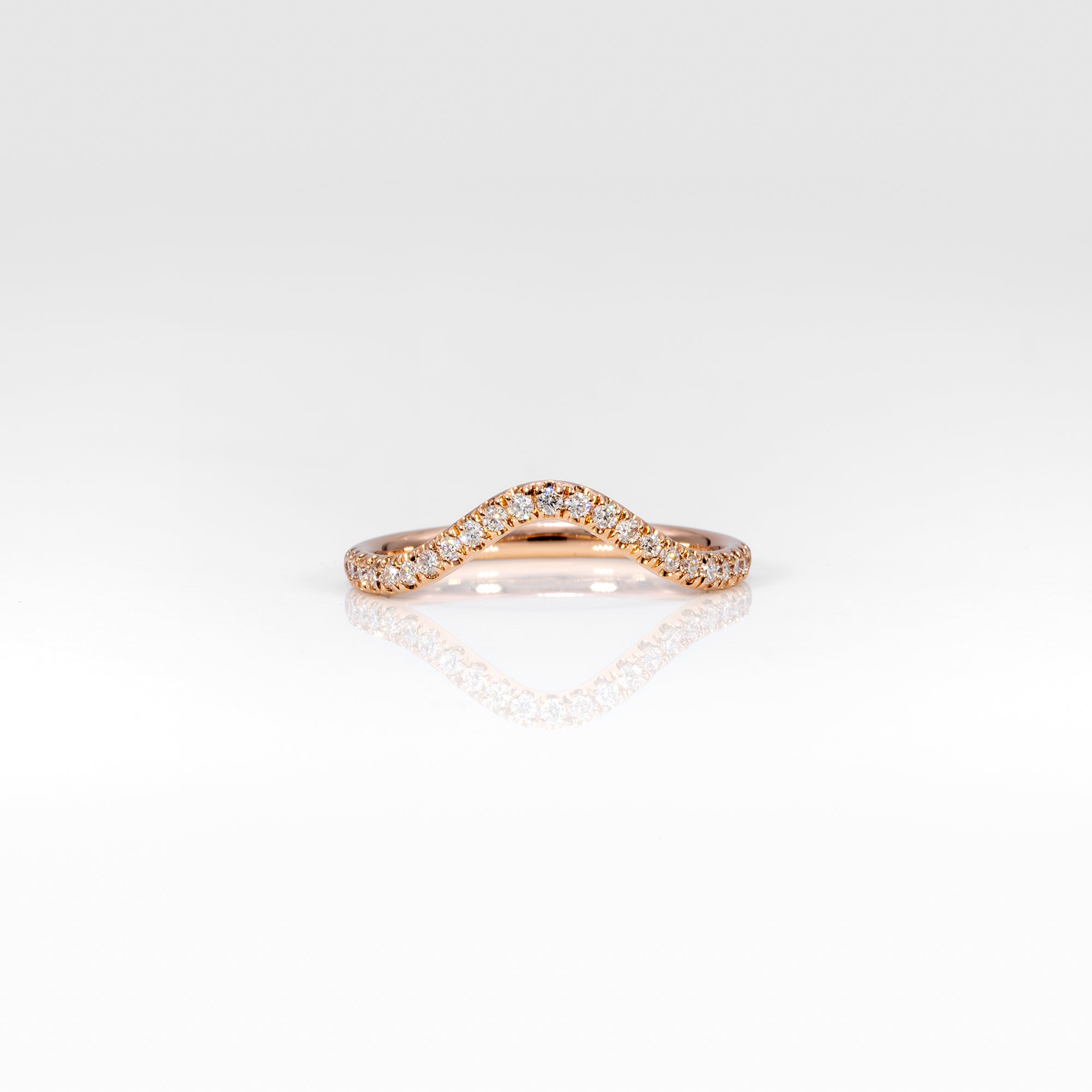 14K rose gold diamond band ring