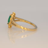 Colombian Emerald Ring with Earth Mined Diamond Accents in Solid 14K Gold – Marquise 7.5x8mm Green Emerald Fine Jewelry Ring