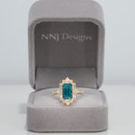 14K yellow gold cambodian blue zircon ring