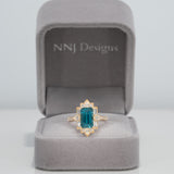 14K yellow gold cambodian blue zircon ring