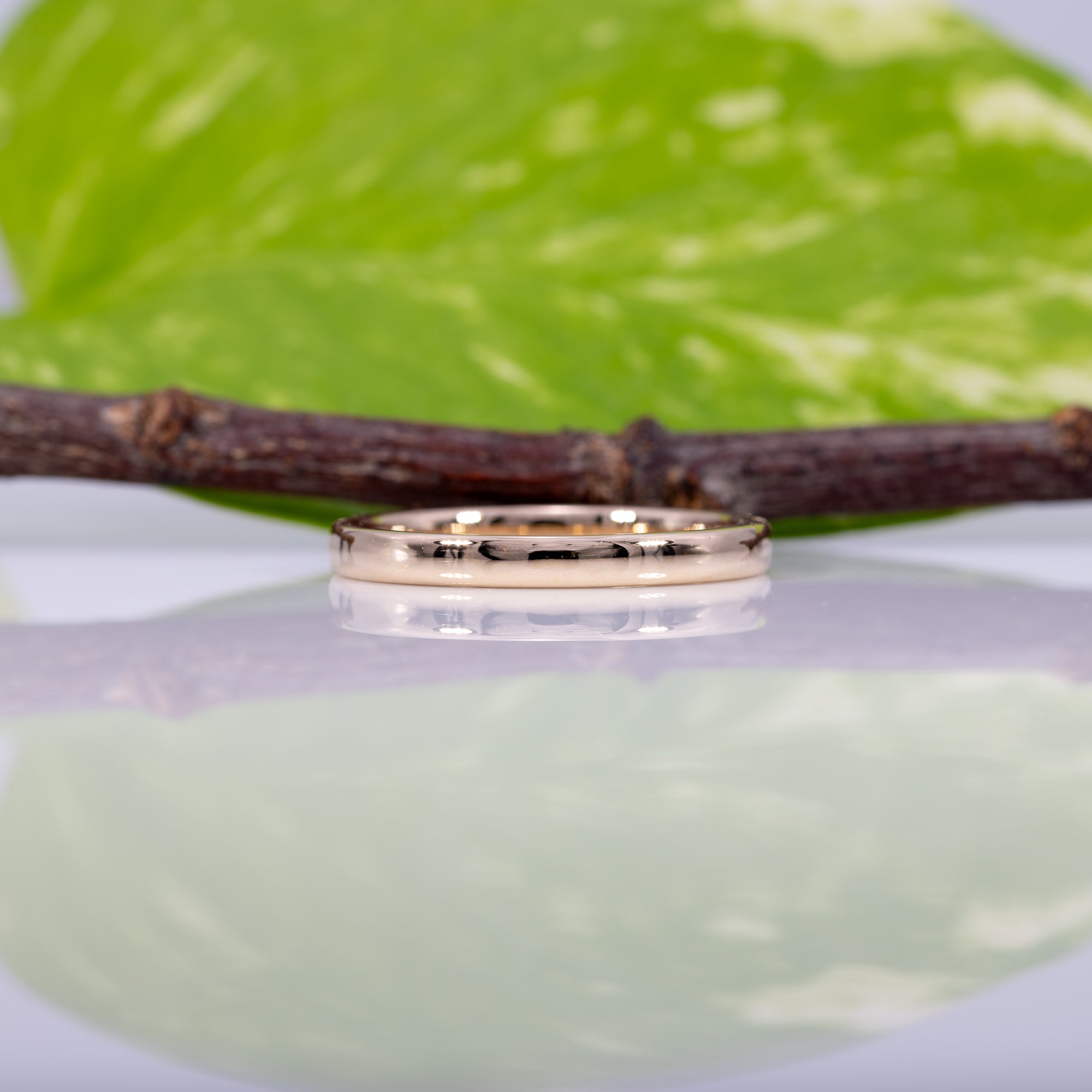 14K yellow gold diamond and emerald band ring