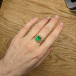 gia certified 2.00cts colombian emerald ring w earth mined diamonds in solid 14k gold | emerald cut 9x7mm