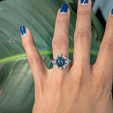 4Ct Star Sapphire Ring with Earth-Mined Diamond Accents in Solid 14K Gold – 10x8mm Bold Statement Gemstone Ring for Engagement or Fine Jewelry