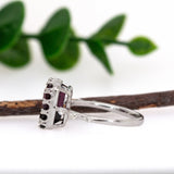 Saisha 14K White Gold Bi-Color Tourmaline Diamonds Ring | EM 10x8mm
