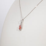 14K white gold padparadscha sapphire pendant