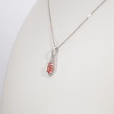 14K white gold padparadscha sapphire pendant