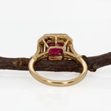Mimi Solid 14k Gold Madagascar Ruby Ring with Natural Diamonds Accents, 6mm