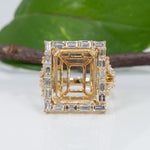 14K yellow gold diamond semi-mount ring