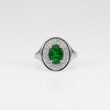 14K white gold tsavorite garnet ring