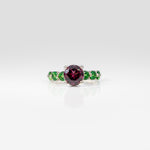 14K white gold purple garnet ring