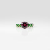 14K white gold purple garnet ring