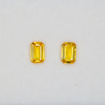 0.6 carat natural yellow sapphire, emerald cut 6x4mm loose yellow gemstone