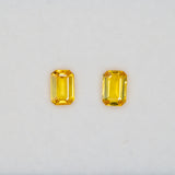 0.6 carat natural yellow sapphire, emerald cut 6x4mm loose yellow gemstone