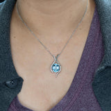 Kiana 7.8Ct Santa Maria Aquamarine Pendant with Natural Diamond Accents in Solid 14K Gold | Fine Blue Gemstone Jewelry