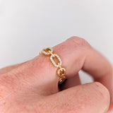 Minimalist Diamond Chain Band Ring in 14K Gold: Modern Fine Jewelry