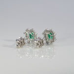 14K white gold colombian emerald earrings