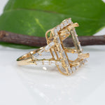 14K yellow gold diamond semi-mount ring