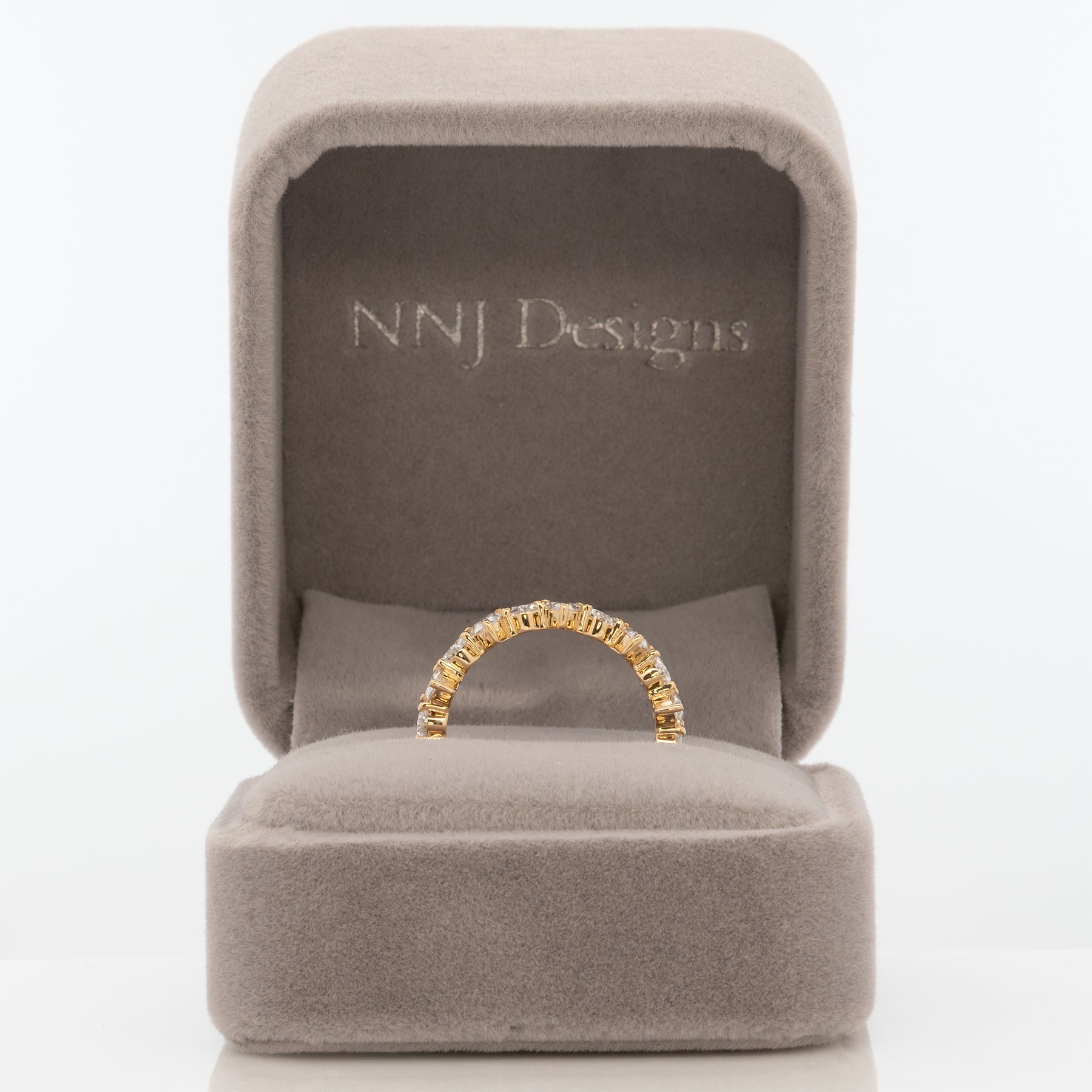 14K yellow gold pear lab grown diamond band