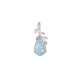 4.6ct Aquamarine Pendant with Natural Diamonds Accents: Solid 14K Gold, 15x10mm