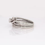 Stunning Diamond Wedding Ring and Band Set in Solid 14k White Gold w Natural Diamonds || April Birthstone || Previously Loved ||