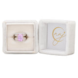 6.2Ct Natural Kunzite Ring with Earth Mined Diamond Accents – Lavender Pink Gemstone Fine Jewelry Statement Ring