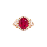 Brie 4.3cts Madagascar Ruby Ring with Natural Diamond Accents: 14k Solid Gold, 10x8mm