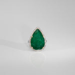 14K white & yellow gold emerald ring