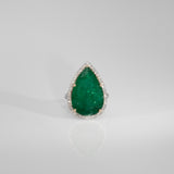 14K white & yellow gold emerald ring