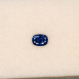 0.89 carat natural blue sapphire, cushion 6.4x4.8mm loose gemstone