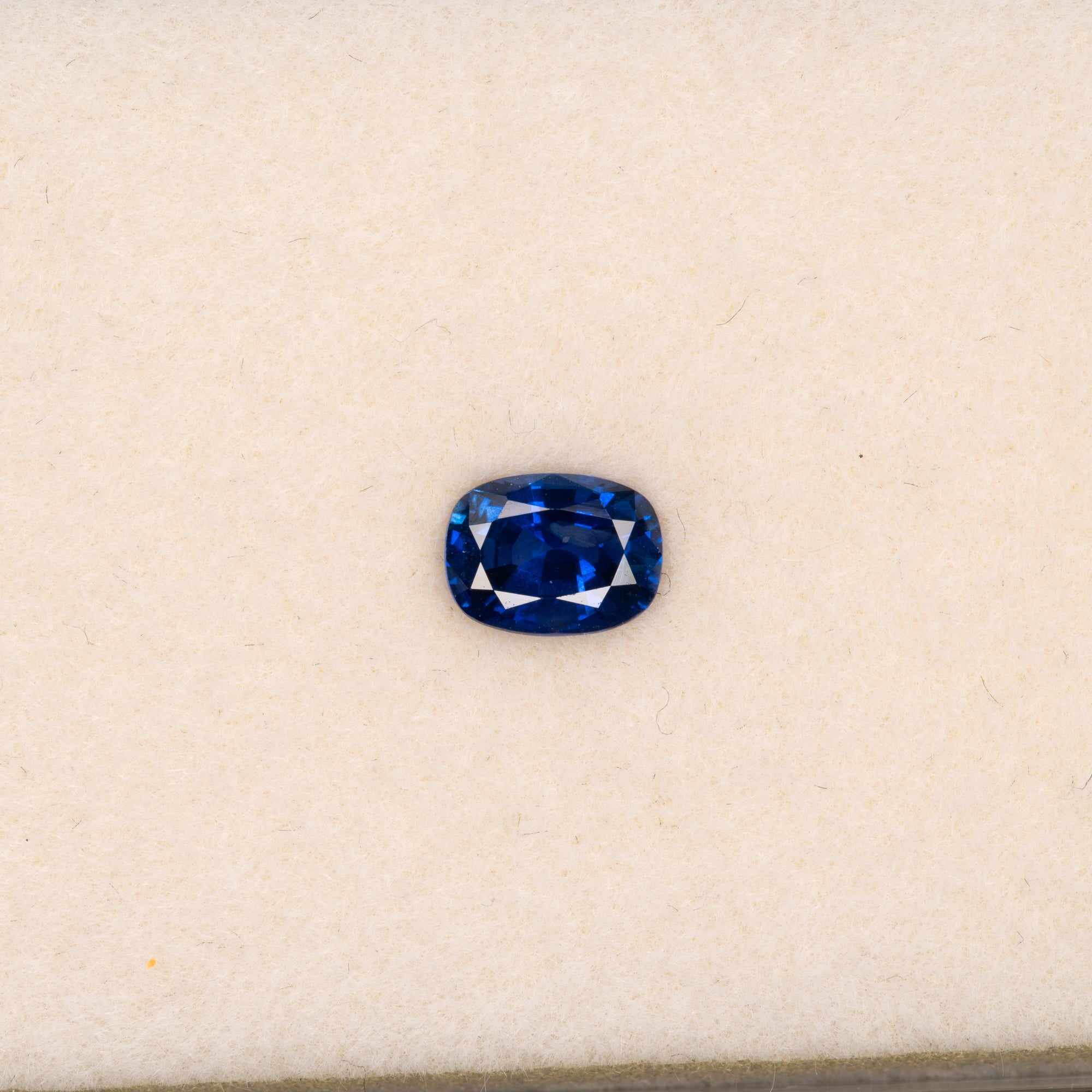 0.89 carat natural blue sapphire, cushion 6.4x4.8mm loose gemstone