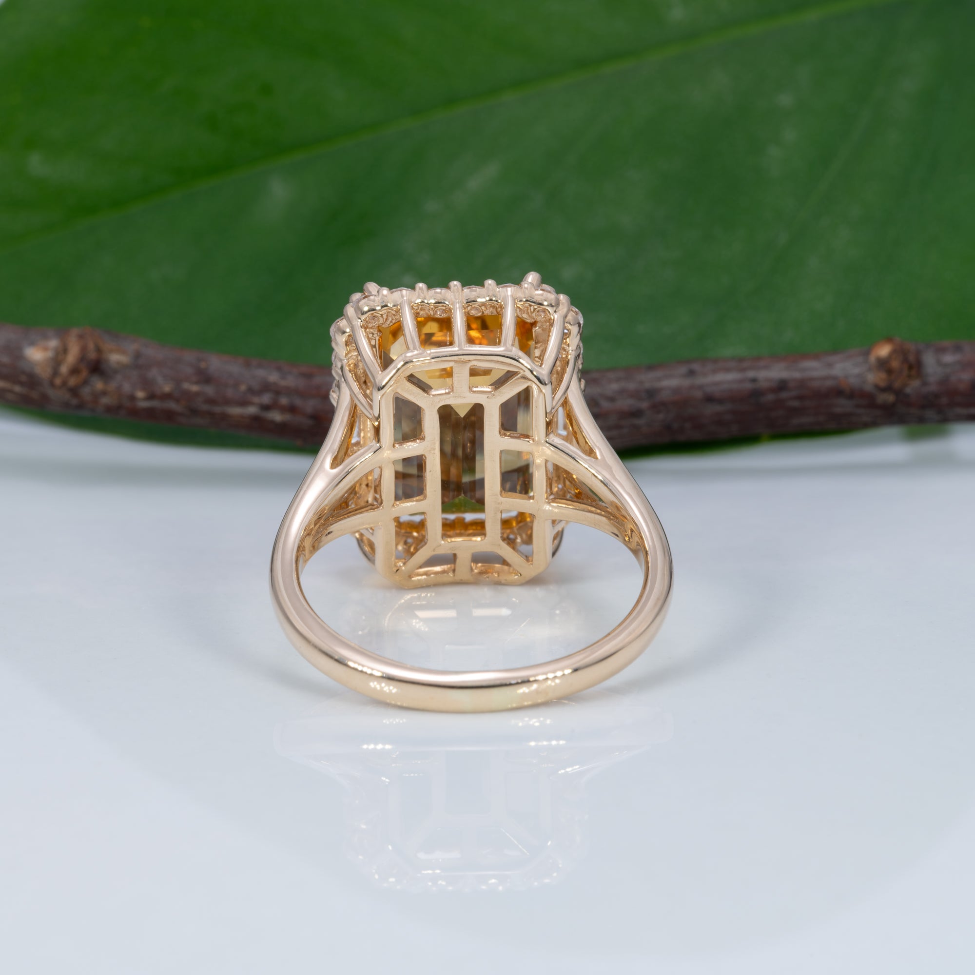 14K yellow gold citrine ring