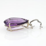Nicole 8.1Ct Amethyst Pendant with Earth Mined Diamond Accents: Solid 14K Gold, 23x16mm