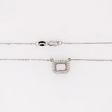 Lovely Pendant Necklace Setting W Natural Diamonds Halo in 14K Solid Gold | Customizable