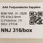 0.31 carat natural Ceylon padparadscha sapphire pear 4.9x3.9mm loose gemstone – view 2