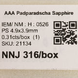 0.31 carat natural Ceylon padparadscha sapphire pear 4.9x3.9mm loose gemstone – view 2