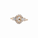 Fabulous Ring Setting W Natural Baguette and Round Diamond Accents in 14K Solid Gold | Oval Shape | Customizable