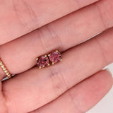 Pink Tourmaline Four Prong Solitaire Stud Earrings in Solid 14K Gold