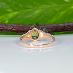 10K yellow gold demantoid garnet estate ring