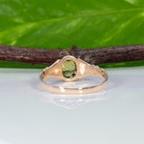 10K yellow gold demantoid garnet estate ring